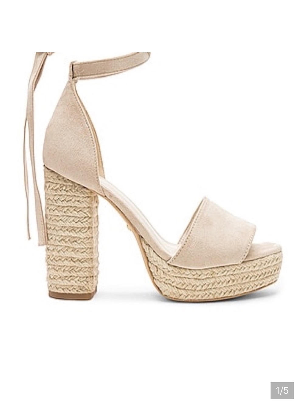RAYE Aya Braided Platform Sandal in Tan Suede NIB new 7.5